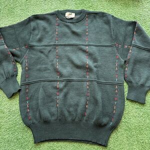 Morgan’s Merino 100% Wool Sweater Mens M Made Uruguay Green Knit Vintage